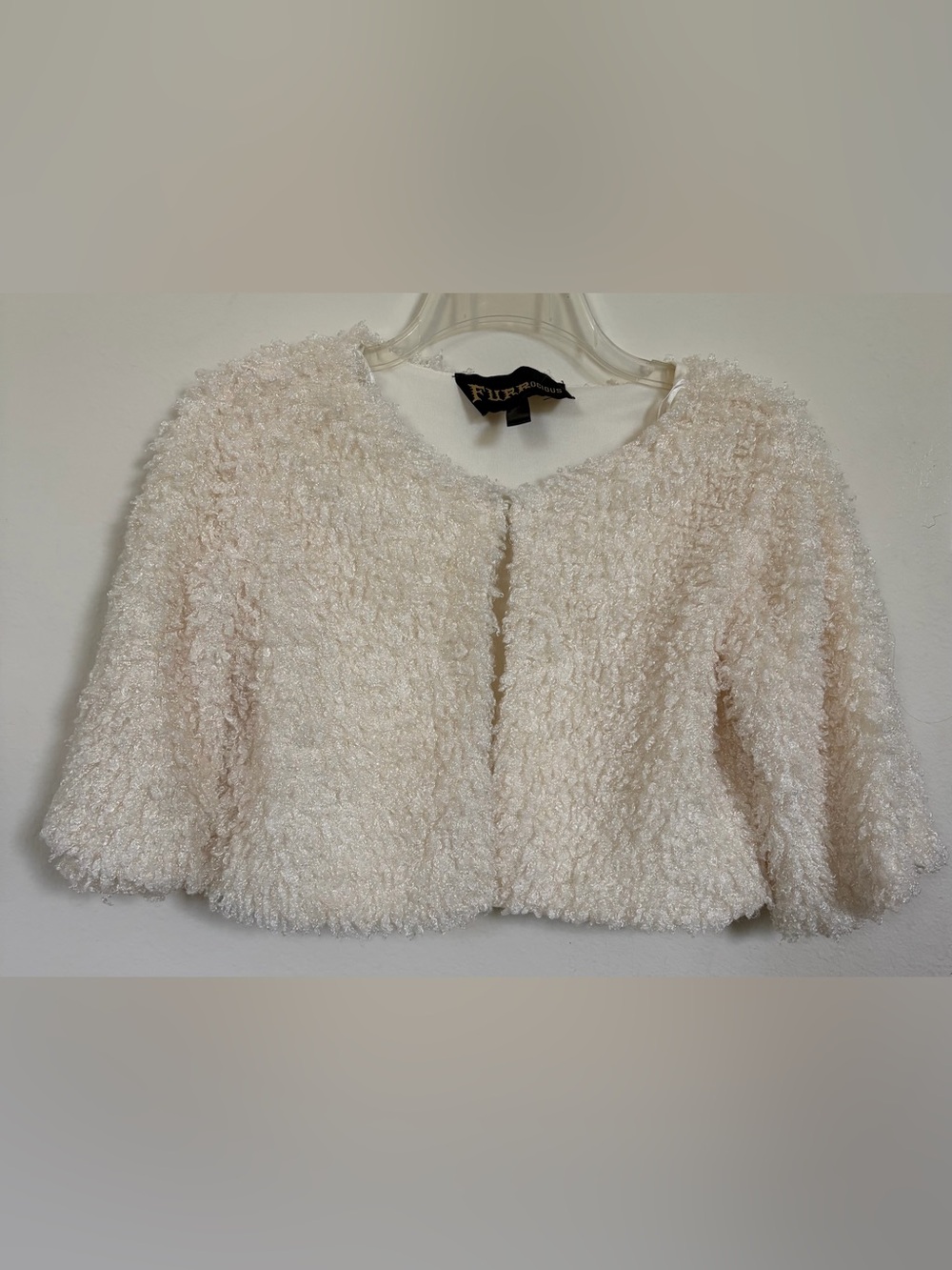 Furrocious Women’s Cream Bouclé Short Jacket